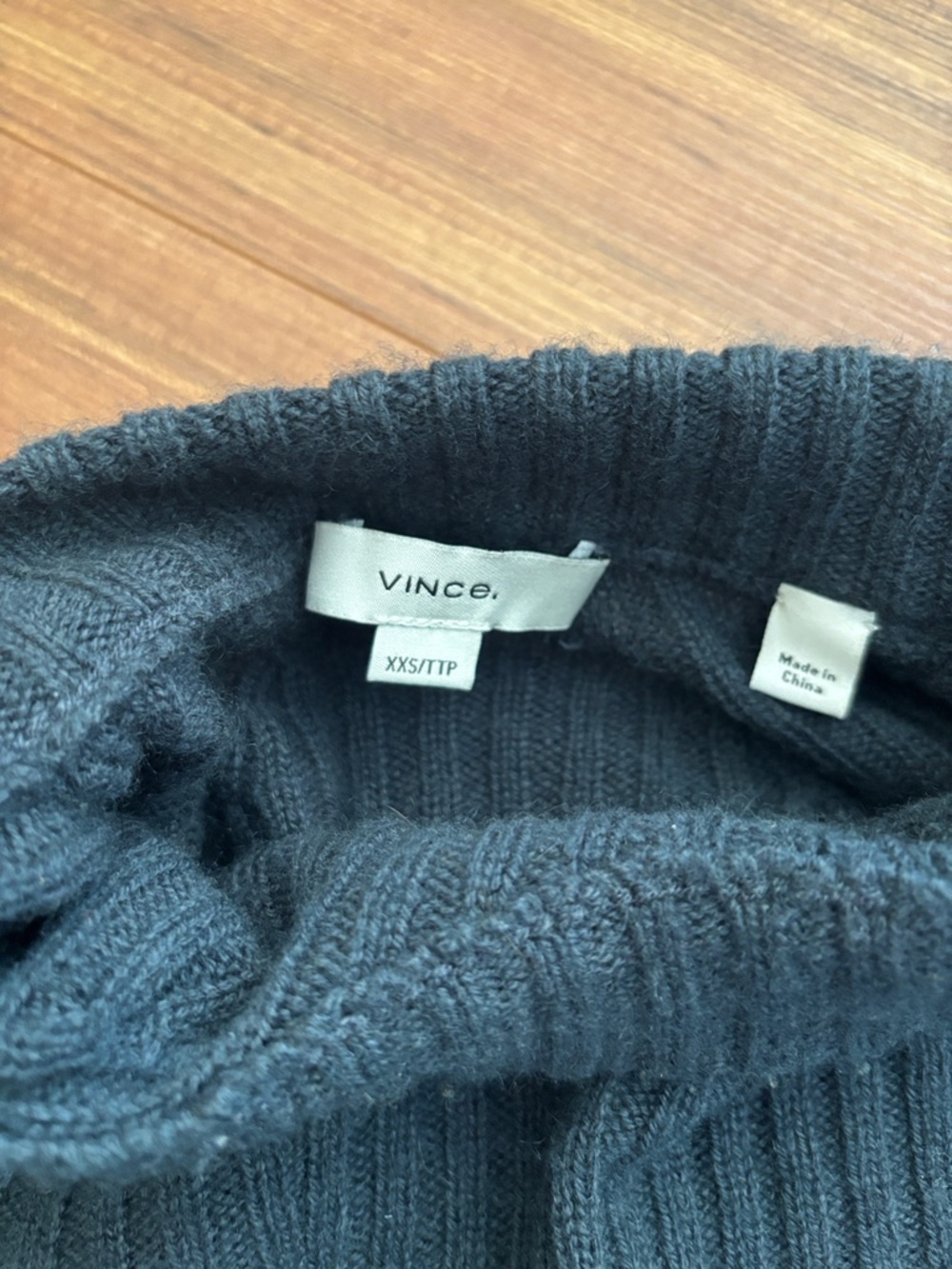 Vince Ribbed Turtleneck Sweater - Charcoal